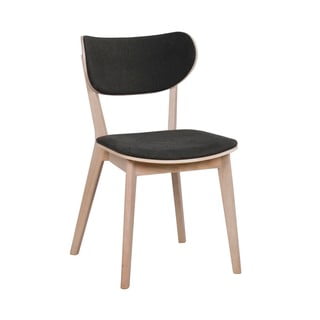 Jasnobrązowe dębowe krzesło do jadalni z grafitowym siedziskiem Rowico Cato