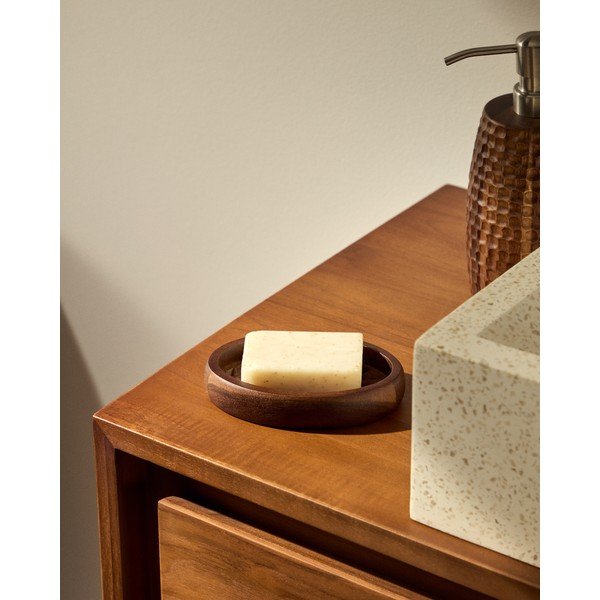 Brązowy drewniany dozownik do mydła Fraz – Kave Home-image-3