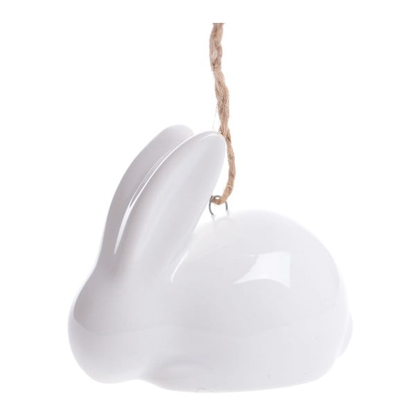 Biały ceramiczny zajączek wiszący Ewax Cute Rabbit