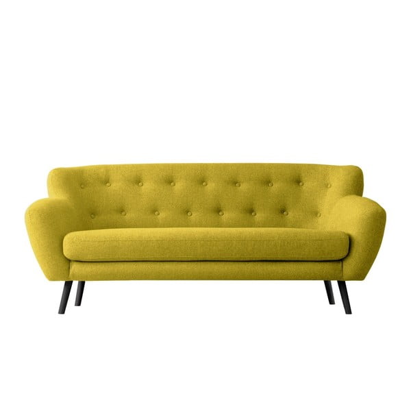 Żółta sofa trzyosobowa Kooko Home Rock