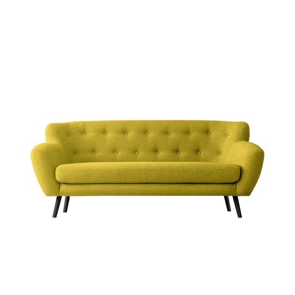 Żółta sofa trzyosobowa Kooko Home Rock