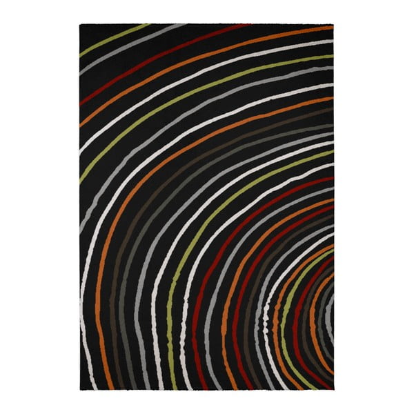 Czarny dywan Calista Rugs Madrid Rainbow, 60x110 cm