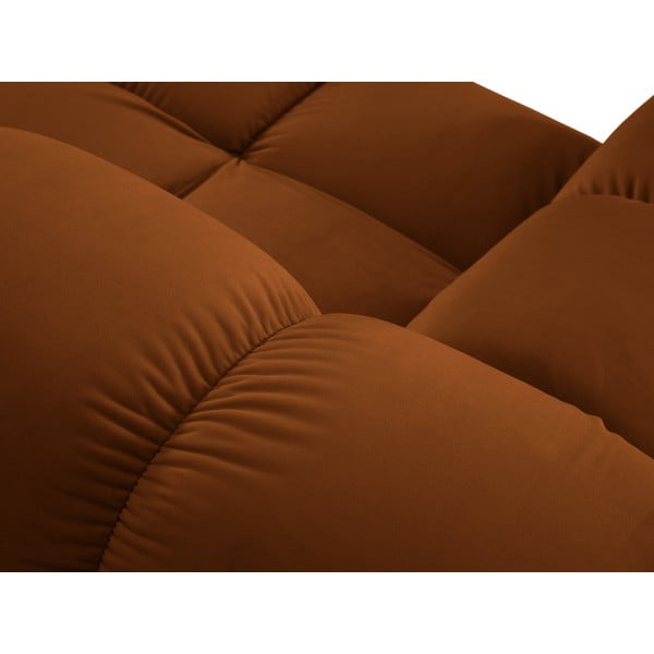 Pomarańczowa aksamitna sofa 285 cm Bellis – Micadoni Home-image-1