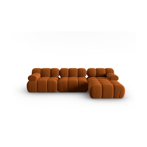 Pomarańczowa aksamitna sofa 285 cm Bellis – Micadoni Home