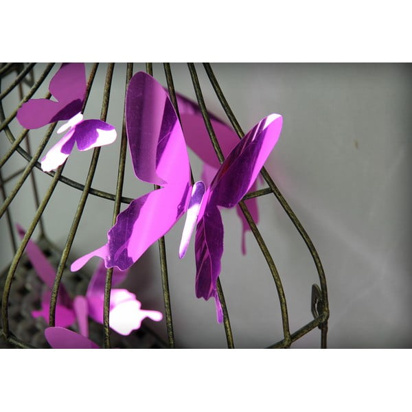 Zestaw 12 fioletowych naklejek 3D Ambiance Butterflies Purple-image-1