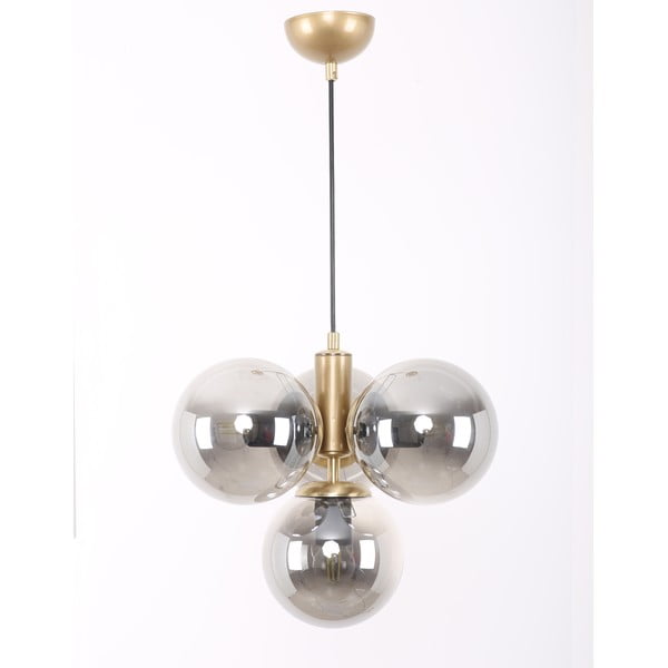 Lampa wisząca w szaro-złotym kolorze ze szklanym kloszem ø 15 cm Hector – Squid Lighting