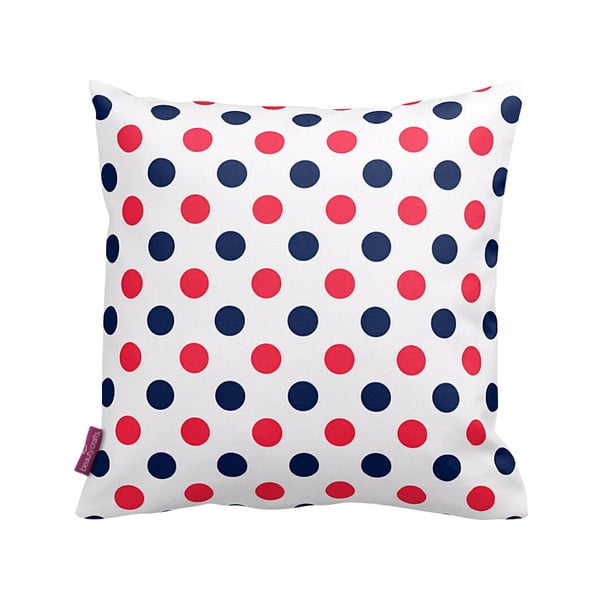 Poduszka Red and Navy Dots, 43x43 cm