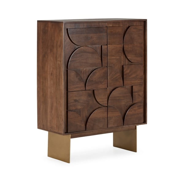 Brązowa szafka z litego drewna mango 90x120x40 cm Trisha – MOME-image-2