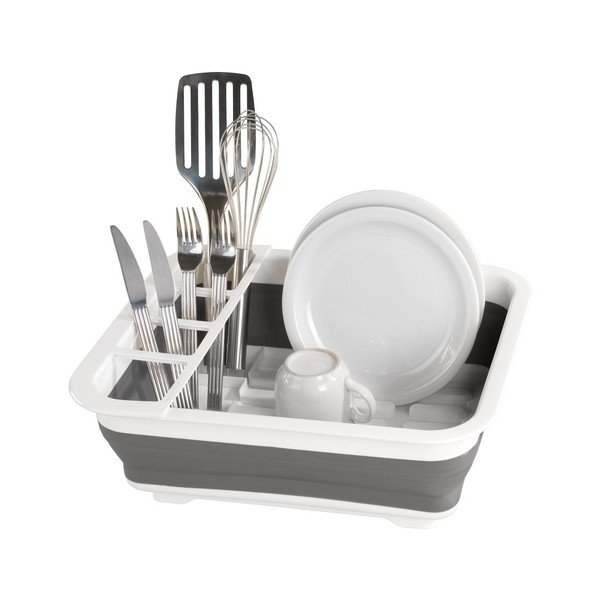 Biało-szary składany ociekacz do naczyń Wenko Rack-image-3