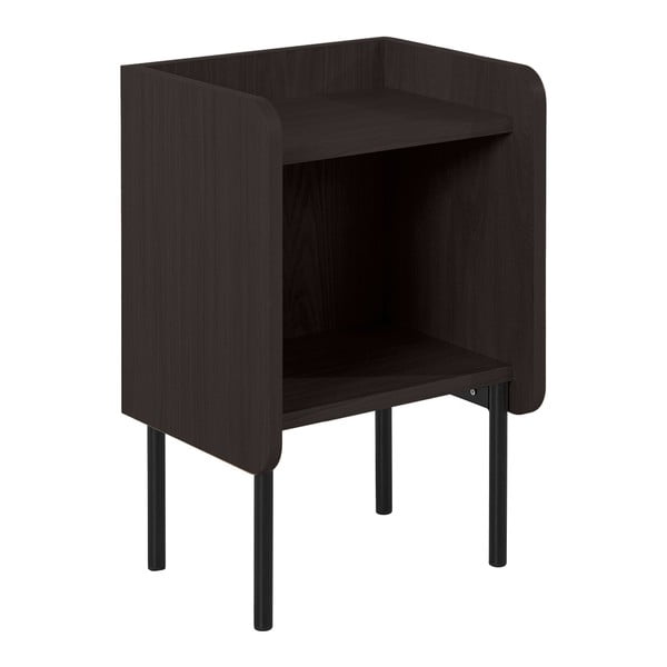 Czarna szafka nocna w dekorze dębu z półką Wrap – Bonami Selection-image-2