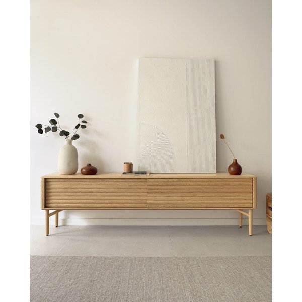 Naturalny wazon z drewna akacji Kave Home Tyara, wys. 10 cm-image-4