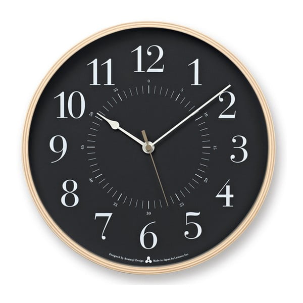 Ciemnoszary zegar Lemnos Clock AWA, ⌀ 25,4 cm