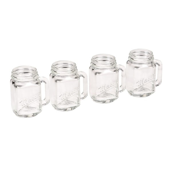 Zestaw 4 kieliszków w kształcie słoiczków Rex London Mason Jar-image-1