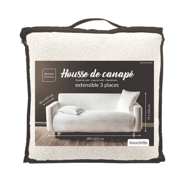 Kremowy elastyczny pokrowiec na sofę 3-osobowy Laina – douceur d'intérieur-image-3