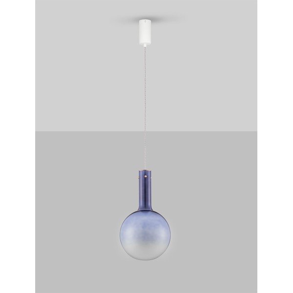 Niebieska szklana lampa wisząca LED ze ściemniaczem ø 25 cm Nostos – Nova Luce-image-3