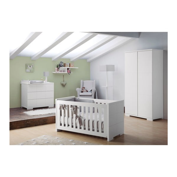 Białe łóżeczko dziecięce ze zdejmowanymi bokami Núvol Blanca, 140x70 cm-image-2