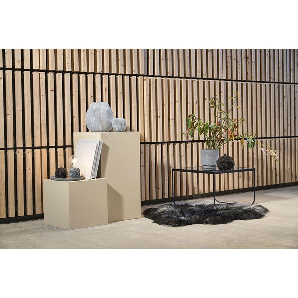 Czarny stolik z blatem w dekorze marmuru 60x60 cm Gorm – Villa Collection-image-4