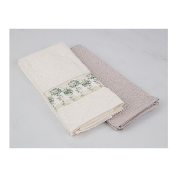 Zestaw 2 ręczników bawełnianych Madame Coco Naturalo, 40x60 cm