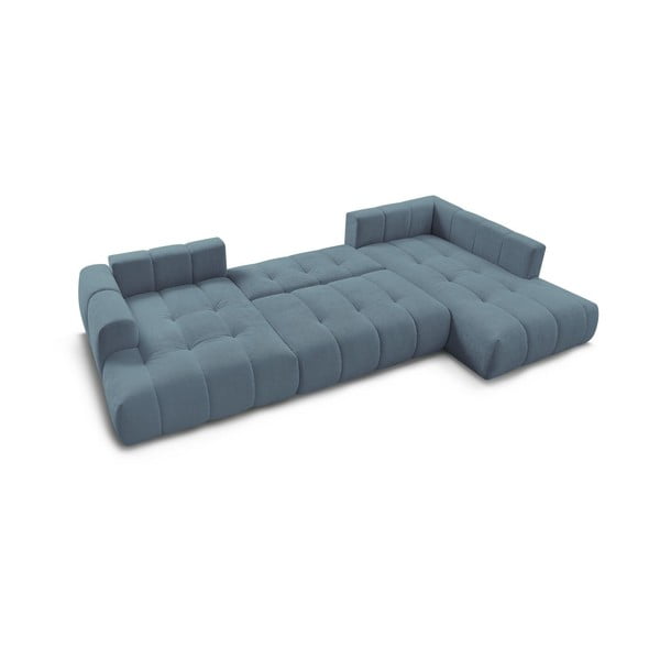 Niebieski rozkładany/ze schowkiem narożnik (prawostronny/w kształcie litery U) Fuji – Bobochic Paris-image-4