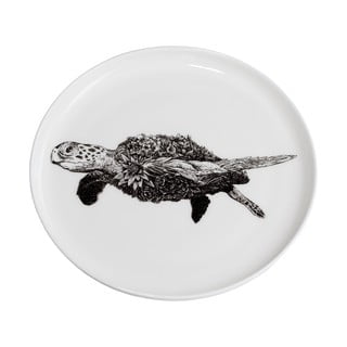 Biały porcelanowy talerz Maxwell & Williams Marini Ferlazzo Sea Turtle, ø 20 cm