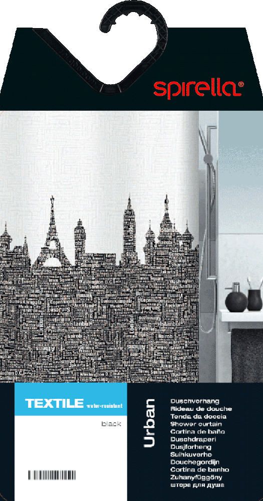 Zasłona prysznicowa 180x200 cm Urban – Spirella (zdjęcie 4)