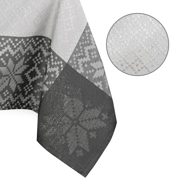 Szary obrus ze świątecznym motywem AmeliaHome Saintes, 180x140 cm-image-2