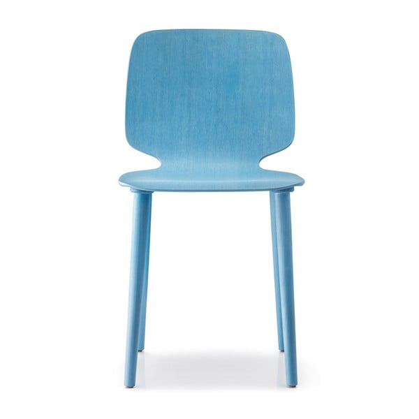 Niebieskie krzesło drewniane Pedrali Babila