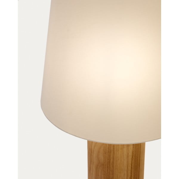 Biało-naturalna lampa stojąca z tekstylnym kloszem (wys. 110 cm) Marga – Kave Home-image-4