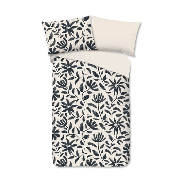 Czarno-beżowa bawełniana pościel jednoosobowa 140x200 cm Emilia – Good Morning