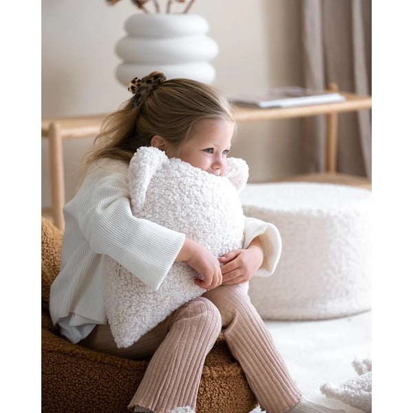 Kremowa poduszka na sofę dziecięcą z materiału bouclé Bear – Wigiwama-image-1