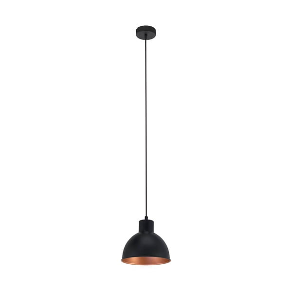 Czarno-brązowa lampa wisząca z metalowym kloszem ø 21 cm TRURO 1 – EGLO