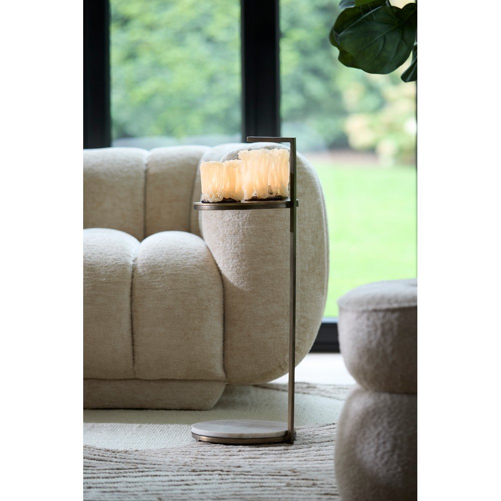 Okrągły stolik z marmurowym blatem ø 26 cm Leda – Light & Living (zdjęcie 3)