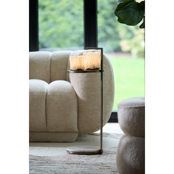 Okrągły stolik z marmurowym blatem ø 26 cm Leda – Light & Living-image-2