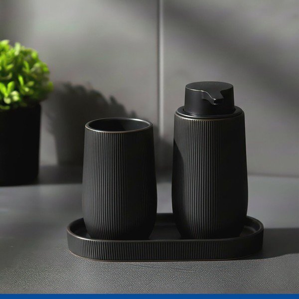 Czarny organizer łazienkowy ceramiczny Fablo – Wenko-image-1