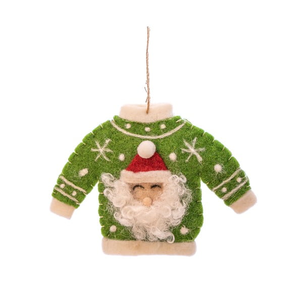 Tekstylna ozdoba świąteczna wykonana ręcznie 12 cm Santa Jumper – Sass & Belle