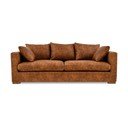 Koniakowa sofa z imitacji skóry 225 cm Hamburg – Scandic