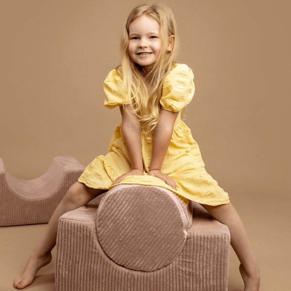 Sztruksowy piankowy plac zabaw 4 szt. w kolorze khaki wysokość 30 cm 45x170 cm Montessori – Meowbaby-image-4