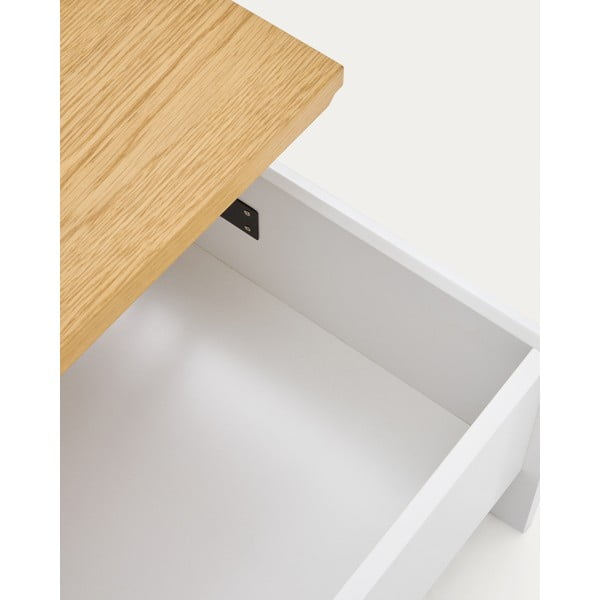 Biały stolik w dekorze dębu 60x110 cm Abilen – Kave Home-image-4