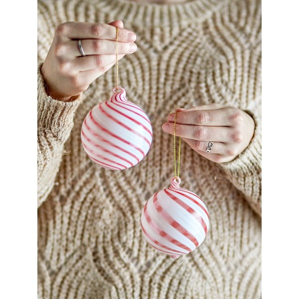 Szklane bombki zestaw 2 szt. ø 8 cm Zwirl – Bloomingville-image-1