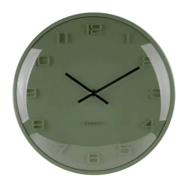 Zielony zegar Karlsson Elevated, ⌀ 25 cm