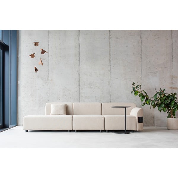 Jasnoszara wełniano-lniana poduszka na sofę modułową Hugg – Gazzda-image-2