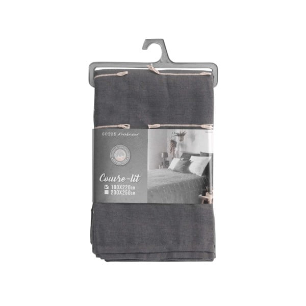 Antracytowa narzuta 180x220 cm Fileo – douceur d'intérieur-image-1