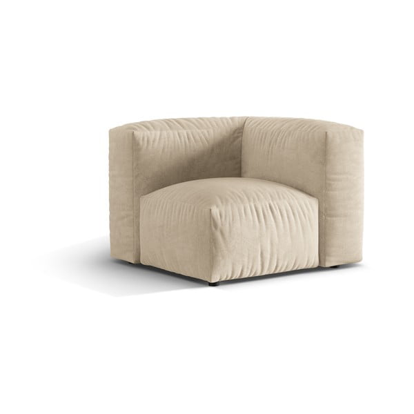 Beżowy aksamitny moduł sofy (strona zmienna) Martina – Micadoni -image-1