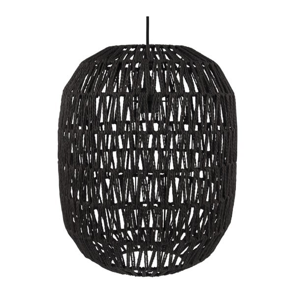 Czarna lampa wisząca Leitmotiv Paper Rope, ⌀ 34 cm