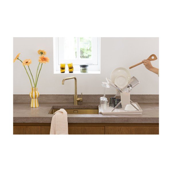 Beżowy metalowy ociekacz dwupiętowy 42x51 cm – Brabantia-image-1