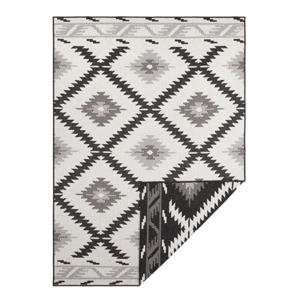 Czarno-kremowy dywan odpowiedni na zewnątrz NORTHRUGS Malibu, 80x150 cm