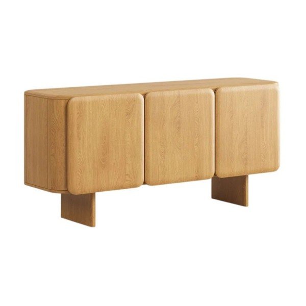 Komoda z litego drewna dębowego w naturalnym kolorze 160x76x45 cm Charlotte – Micadoni 