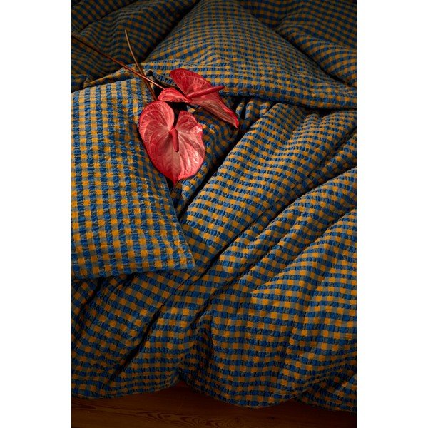 Niebiesko-żółta pościel jednoosobowa z kory 140x200 cm Bæk&Bølge – JUNA-image-3