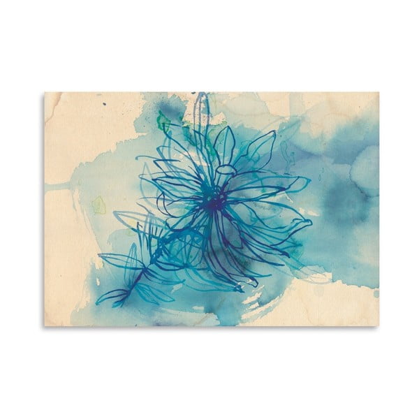 Plakat Blue Wash Wild Flower, 30x42 cm