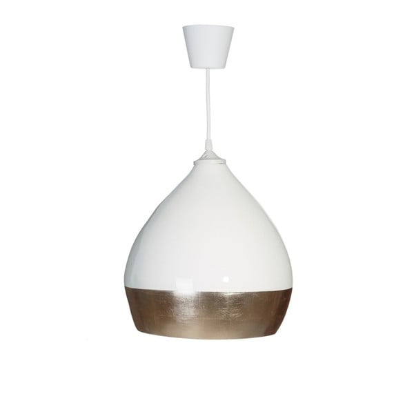 Biała lampa wisząca Ixia Bamboo, ⌀ 30 cm